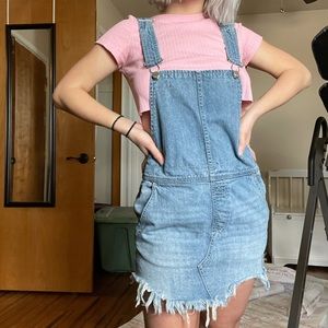 Free People Jean Overall Skirt